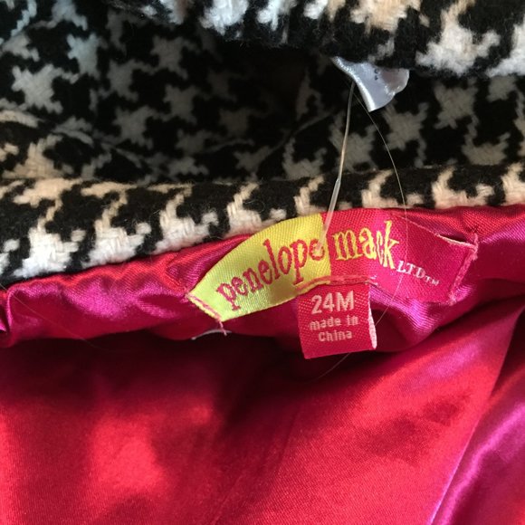 Baby Girl's Houndstooth Coat/Hat Size 24 Months - Picture 9 of 10